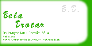 bela drotar business card