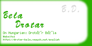 bela drotar business card